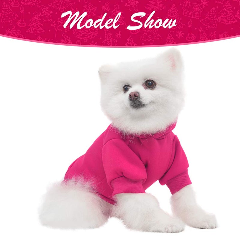 KOOLTAIL Basic Dog Hoodie - Soft & Warm Dog Hoodie Sweater with Leash Hole and Pocket, Dog Winter Coat, Cold Weather Clothes Sweatshirt for Small Medium Large Dogs Puppy Cat Boys Girls Deep Pink M - Image 4